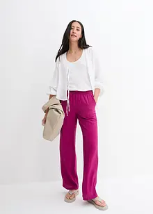 Pantaloni a palazzo con cinta elastica in misto viscosa, bonprix