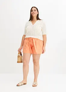 Shorts in misto lino a vita alta, BODYFLIRT