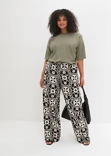 Pantaloni in viscosa fantasia con tasche, bonprix