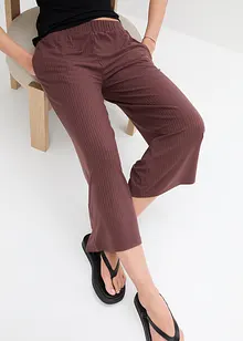 Pantaloni culotte in jersey a coste con cinta comoda, bonprix