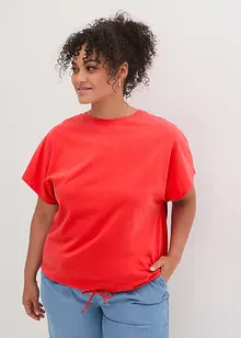 Maglia con laccetto da annodare al fondo in misto cotone e viscosa, bonprix