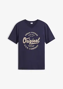T-shirt con scollo a V in puro cotone, bonprix