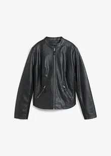 Giacca in similpelle leggera e sciancrata con inserti elasticizzati ai lati, bonprix