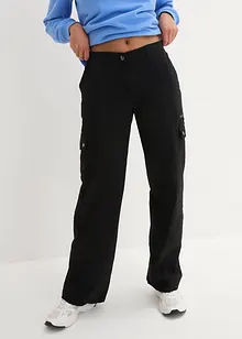 Pantaloni cargo in cotone, vita media, bonprix