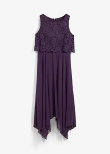 Abito midi in chiffon con pizzo, bonprix