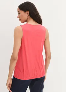 Top in cotone con effetto a portafoglio e elastico, bonprix