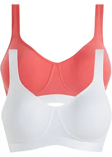 Reggiseno t-shirt senza ferretto con cotone biologico (pacco da 2), bonprix