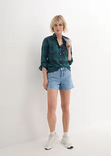 Shorts di jeans a righe, a vita media, John Baner JEANSWEAR