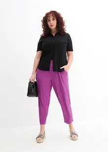 Pantaloni larghi in jersey operato, bonprix