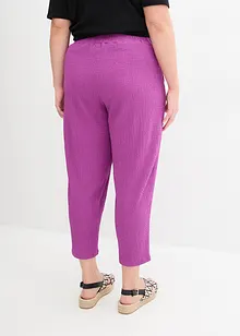 Pantaloni larghi in jersey operato, bonprix