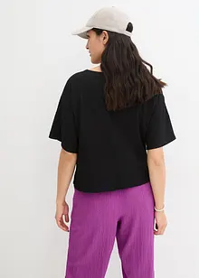 Maglia a maniche corte oversize in crêpe, bonprix