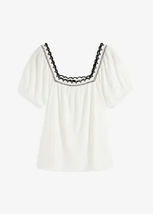 T-shirt con bordo in pizzo, bonprix