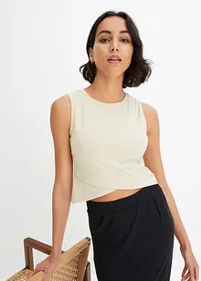 Top cropped in cotone elasticizzato, bonprix