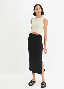 Top cropped in cotone elasticizzato, bonprix