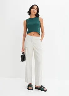 Top cropped in cotone elasticizzato, bonprix