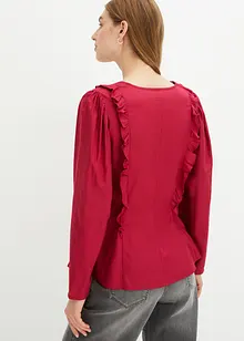 Blusa in viscosa fluente con volant, bonprix