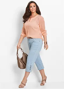 Jeans capri, a vita media, bonprix