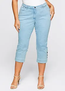 Jeans capri, a vita media, bonprix