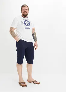 Bermuda lunghi cargo in felpa di puro cotone, regular fit, bonprix
