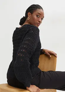 Cardigan traforato in puro cotone, bonprix