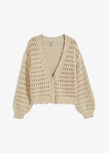 Cardigan traforato in puro cotone, bonprix