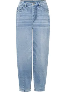 Jeans barrel shape in cotone biologico, vita alta, bonprix