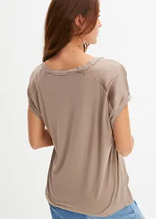 Maglia con inserto in satin, bonprix