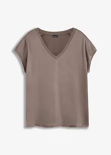 Maglia con inserto in satin, bonprix
