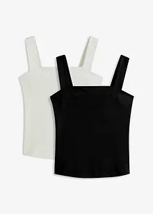 Top a costine in cotone biologico (pacco da 2), bonprix