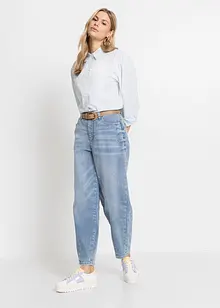 Jeans barrel shape in cotone biologico, vita alta, bonprix