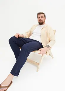 Pantaloni in misto lino con elastico in vita regular fit, straight, bonprix