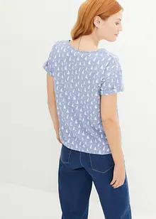 T-shirt fantasia con laccetto, bonprix