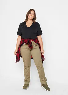 Maglia lunga e larga con scollo a V e maniche corte (pacco da 5), bonprix