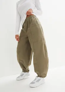 Pantaloni in twill di misto cotone elasticizzato, bonprix