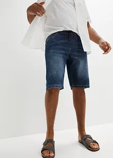 Bermuda elasticizzati in jeans leggero con elastico in vita, slim fit, bonprix
