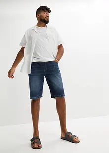 Bermuda elasticizzati in jeans leggero con elastico in vita, slim fit, bonprix