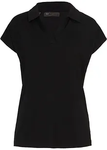 Maglia con colletto polo aperto, bonprix