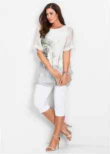 Pantaloni capri elasticizzati con elastico in vita, bonprix