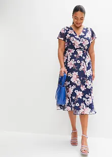 Abito midi in mesh fantasia, bonprix