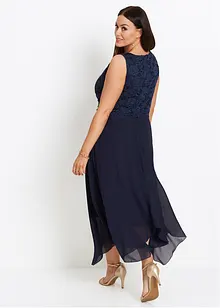 Abito midi in chiffon con pizzo, bonprix