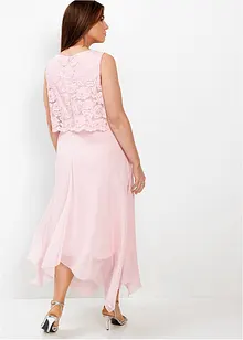 Abito midi in chiffon con pizzo, bonprix