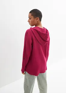 Blusa in mussola di puro cotone con cappuccio, bonprix