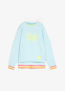 Felpa oversize con bordi colorati in puro cotone, bonprix