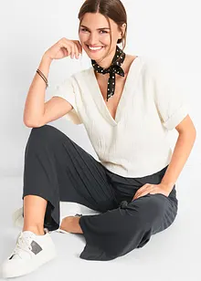 Pantaloni cropped in jersey di misto viscosa fluente, bonprix