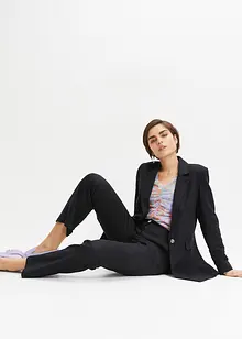 Pantaloni in misto lino e viscosa,  vita alta, bonprix