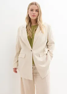 Blazer lungo in misto lino e viscosa, bonprix