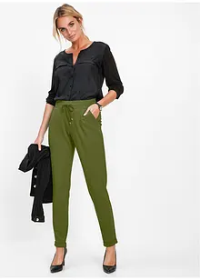 Pantaloni con elastico in vita in misto viscosa, bonprix