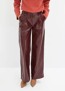 Pantaloni in similpelle, a vita alta, bonprix