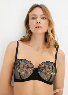 Reggiseno a balconcino con ferretto e ricami, bonprix