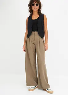 Pantaloni elasticizzati a palazzo con pinces, bonprix